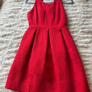 Vibrant Red Damask Petite Dress from Anthropologie